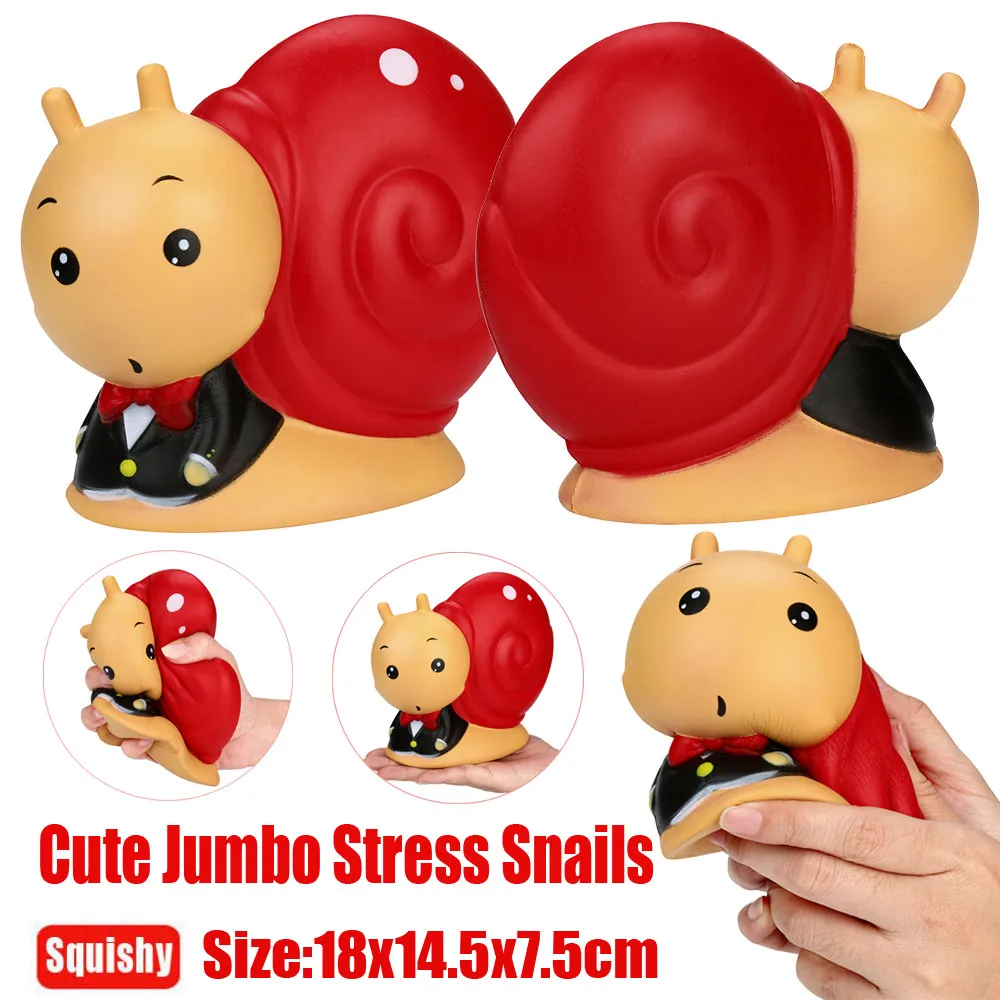 HIINST 1PCS Cute Squeeze Jumbo Stress Reliever Soft Snails Doll Scented Slow Rising Toys Gifts