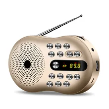 Мини портативный радио FM стерео динамик музыкальный плеер Поддержка tf-карты светодиодный дисплей высокой четкости Цифровое Радио красное золото