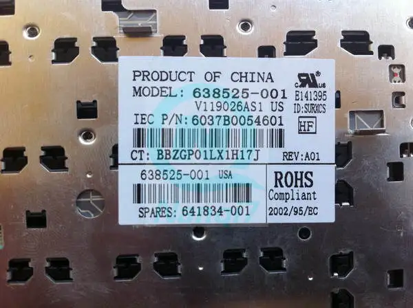 Новая Оригинальная клавиатура для HP ProBook 6460b 6465b 6470b 6475b US с рамкой 641834 001