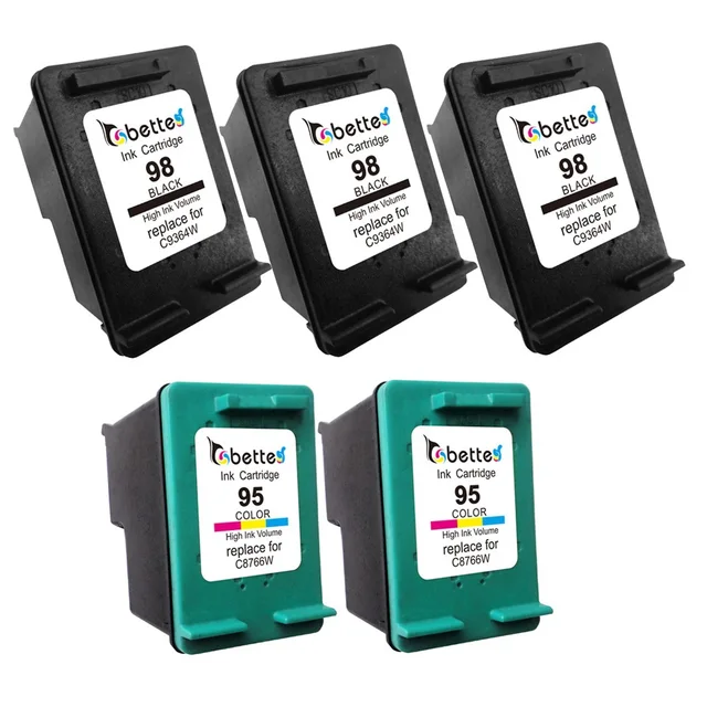 5PK,Ink Printer Cartridge for HP 98 95 hp98 hp95 Officejet K7100 K7103 K7108 H470 H470b H470wbt