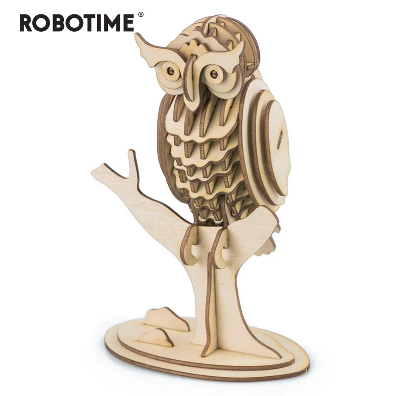 

Robotime 3D wooden puzzle game toys hobbies model building kits for children educational baby & toddler popular toys Owl TG252