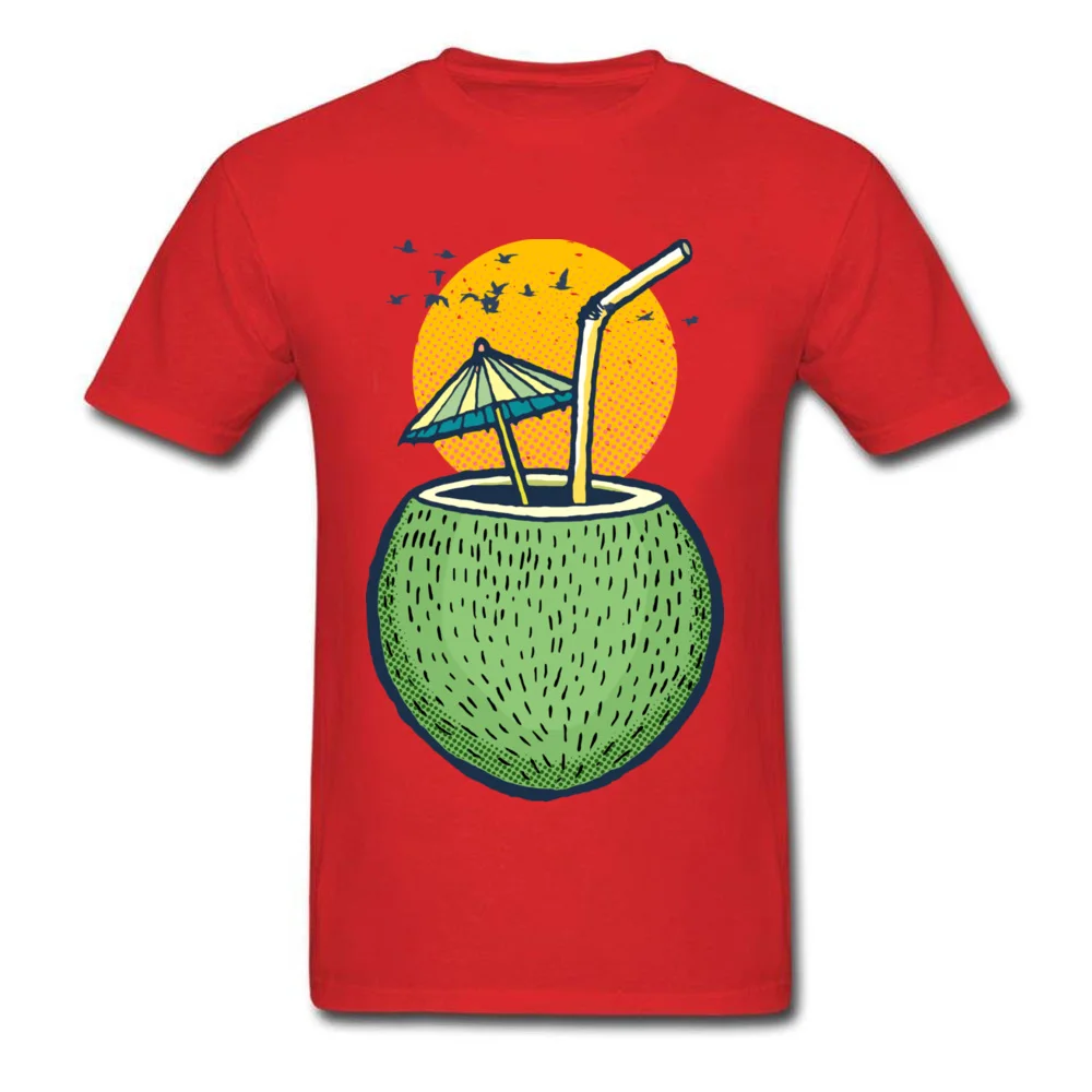 Fresh Coconut Water over Summer Sunset_red