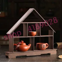 Твердая древесина Куриное Крылышко, деревянные, кабина моделирования антикварные полки, орнамент маятник стеллаж для выставки товаров