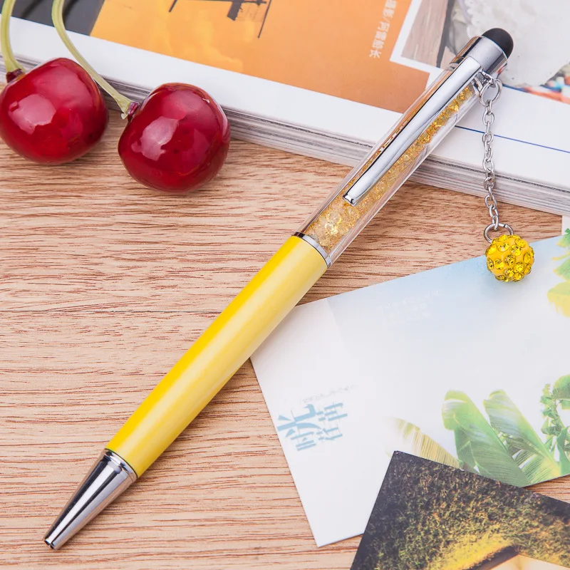 100 шт красочный стилус Кристалл Алмаз радуга шариковая ручка, канцелярские принадлежности для офиса школы Новинка, шариковые ручки подарок можно настроить логотип