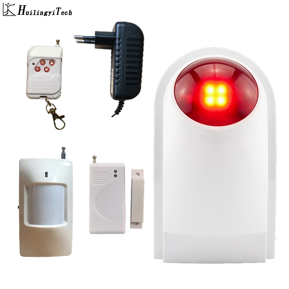 

HuilingyiTech Wireless Alarm Outdoor Waterproof Flash Siren Sound Strobe Flash Alarm Siren Home Security Alarm System