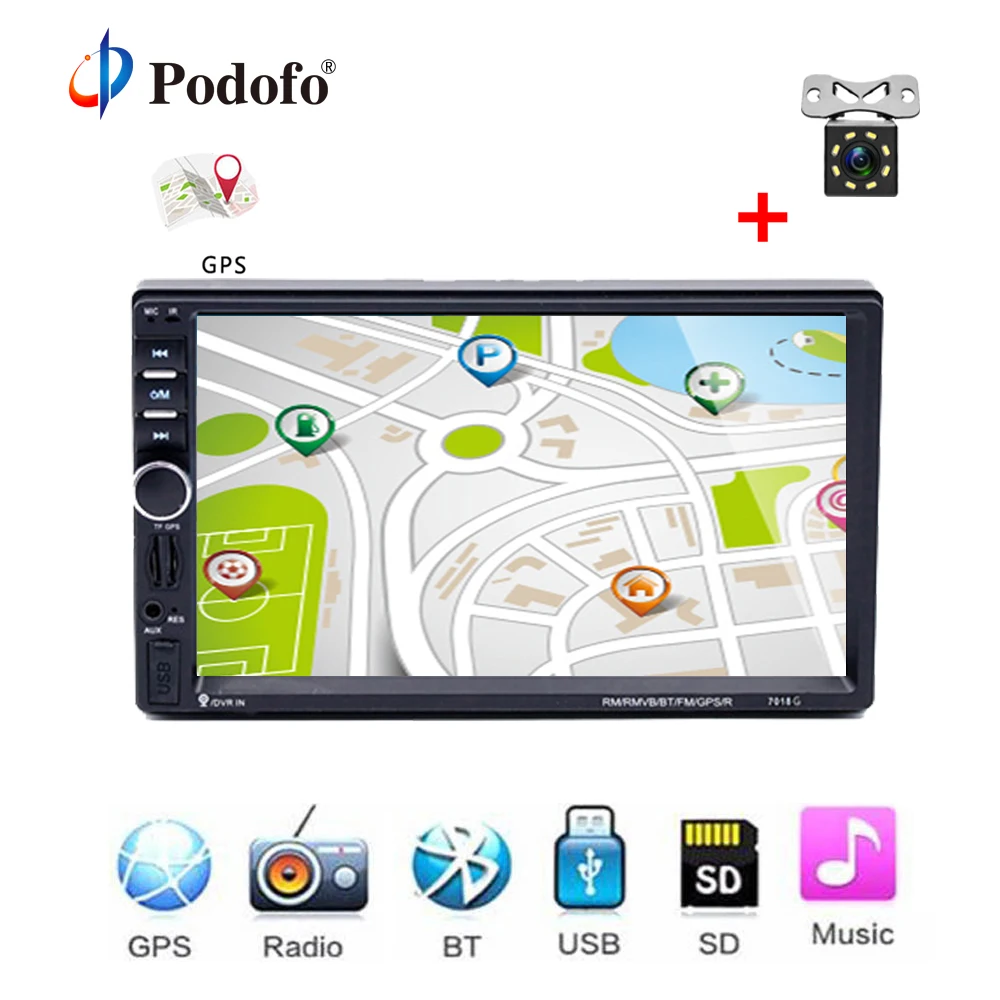 Podofo 7018G Autoradio 2 Din font b Car b font font b Radio b font Multimedia