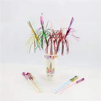 

10 packs of Color tin foil fringed straws,party decoration, cocktail drink straw