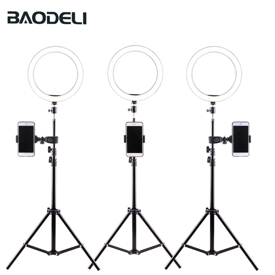 

BAODELI USB 16 26 Cm Selfie Ring Light Professional Tripod Stand For Dslr Mobile Cell Phone Holder Blogger Viedo Accessories