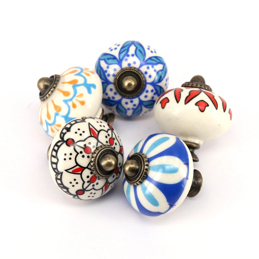 

1x Leaf Flora Painted Furniture Door Handle Ceramic Drawer Cabinet Knobs and Handles Knobs Kitchen Cupboard Door Pull Handles