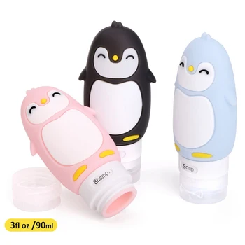 

90ml Empty Silicone Refillable Bottles Travel Packing Press Bottle For Lotion Shampoo Bath Small Sample Containers