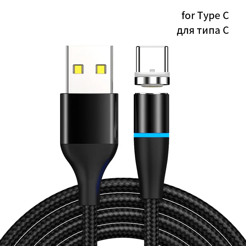 Магнитный зарядный Micro USB кабель для samsung 5A 3AFast зарядный кабель магнитное зарядное устройство Microusb Android телефонный кабель Шнур для передачи данных - Цвет: black for USB C