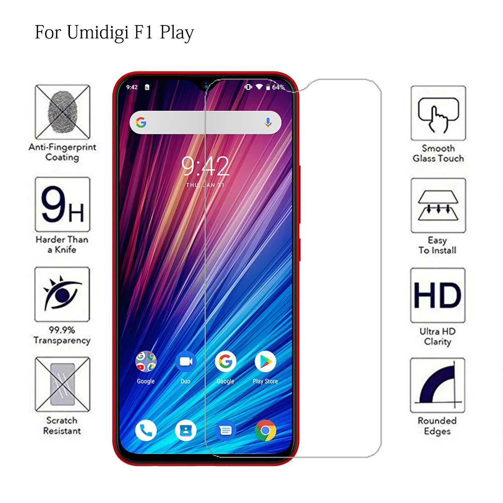 

9H Tempered Smart Phone Glass For Umidigi F1 Play Anti Glare Full Cover Screen Protector For Umi F1play Protective Film Glass