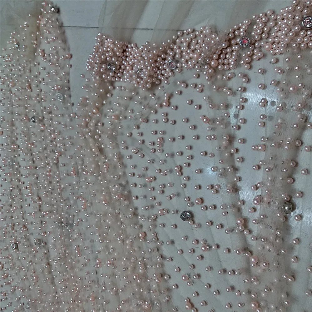 New Design African Net Lace Fabric Mesh Tulle with full beads Nigerian French Guipure for women dress | Дом и сад