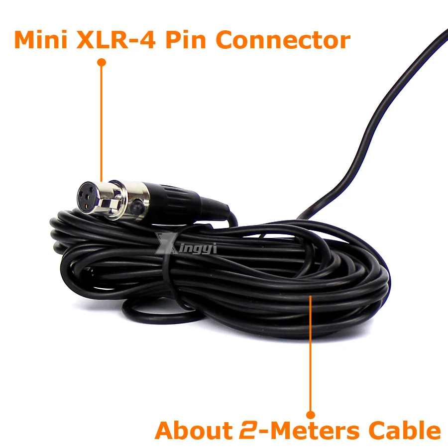 Профессиональный мини XLR 4 Pin TA4F наушники гарнитура микрофон динамический микрофон для SHURE WH20TQG беспроводной поясной передатчик