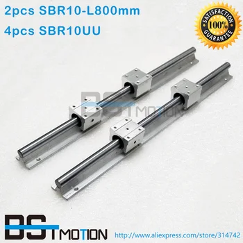 

Linear Shaft Rail Support 2pcs SBR10 -L 800mm with 4pcs SBR10UU Linear Motion Block Bearing