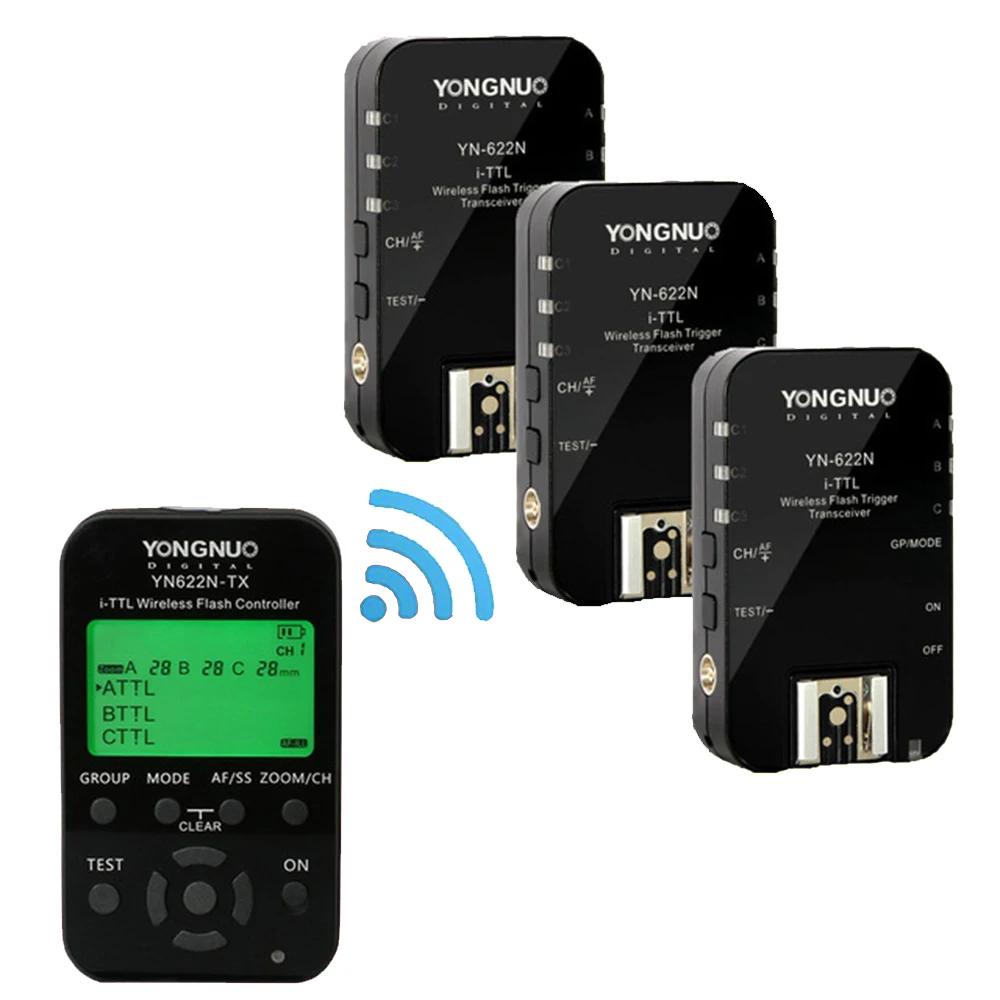 

Yongnuo YN622C YN-622C 622C-TX YN622C-Kit Wireless TTL HSS Flash Trigger Set Transmitter X1+3X Receivers for Canon DSLR Camera