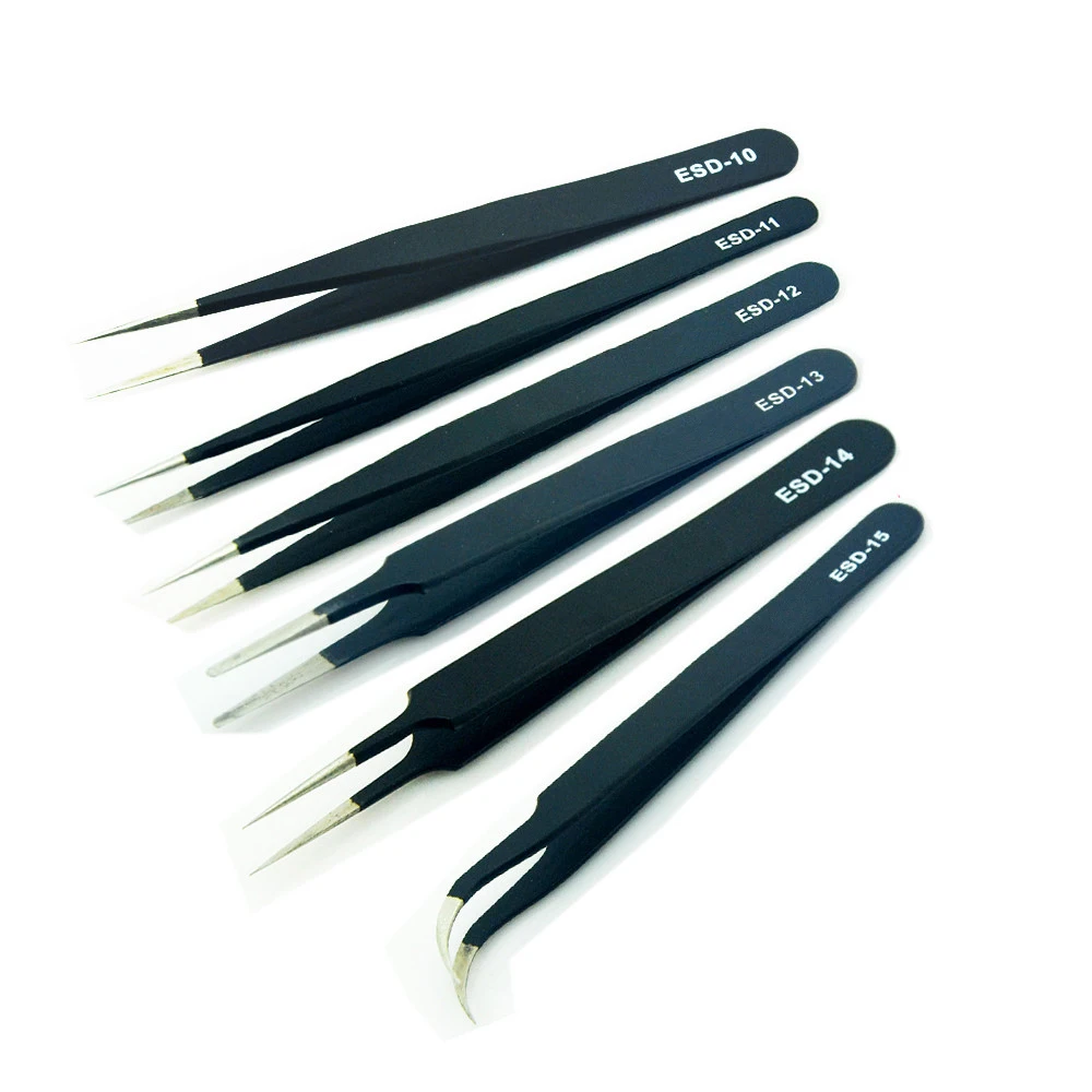 

8pcs Anti-static Tweezers For Phone Computer Jewelry Nipper Repair Tool