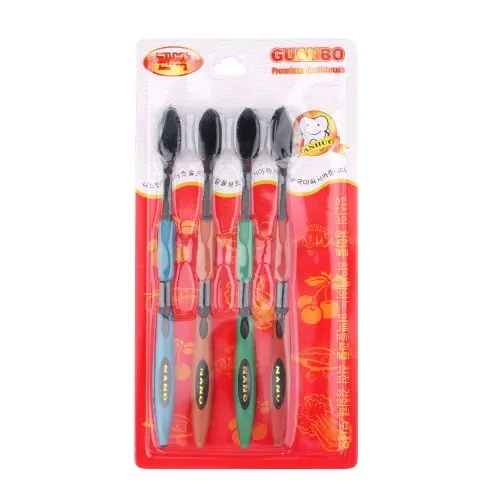 

4pcs/set Korea nano bamboo Anion Charcoal health dual adult toothbrush
