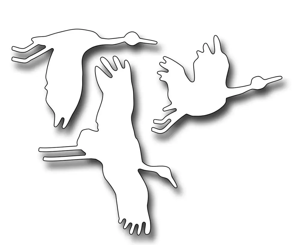 Журавли картинки трафарет