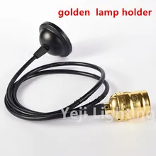 Edison базы золотой гладкий держатель лампы с висит провод E27E26 ретро для ресторана одежда основание светильника освещение аксессуары