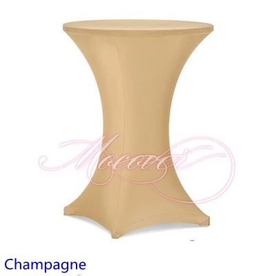 Цвета шампанского покрытие стола Коктейль скатерть лайкра высокую планку столовое белье Свадебная вечеринка отель украшение стола распродажа
