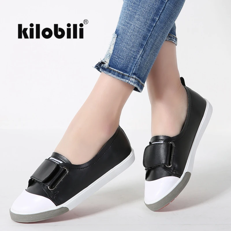 Kilobili/2018 г. весенняя женская обувь на плоской подошве без застежки лоферы