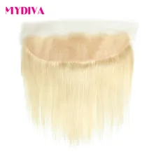 Бразильские прямые волосы блонд Фронтальная 13*4 613 Кружева Фронтальная застежка уха до уха фронтальная Remy человеческие волосы прозрачный фронтальный