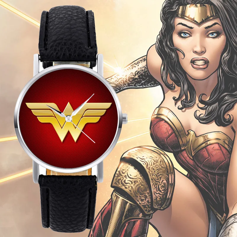 Новая мода чудо женщина кварцевые наручные часы Шарм для женщин браслет кожаный relogio masculino