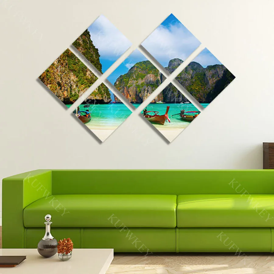 

7pcs 3d diy diamond painting Tropical Beach Multi-picture Cross Stitch full square Diamond Embroidery Mosaic natural scenery
