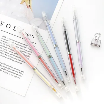 

Premium 6pcs Premium Diamond Double head Candy Color Roller Ball Gel Pen Office School Supplies hot