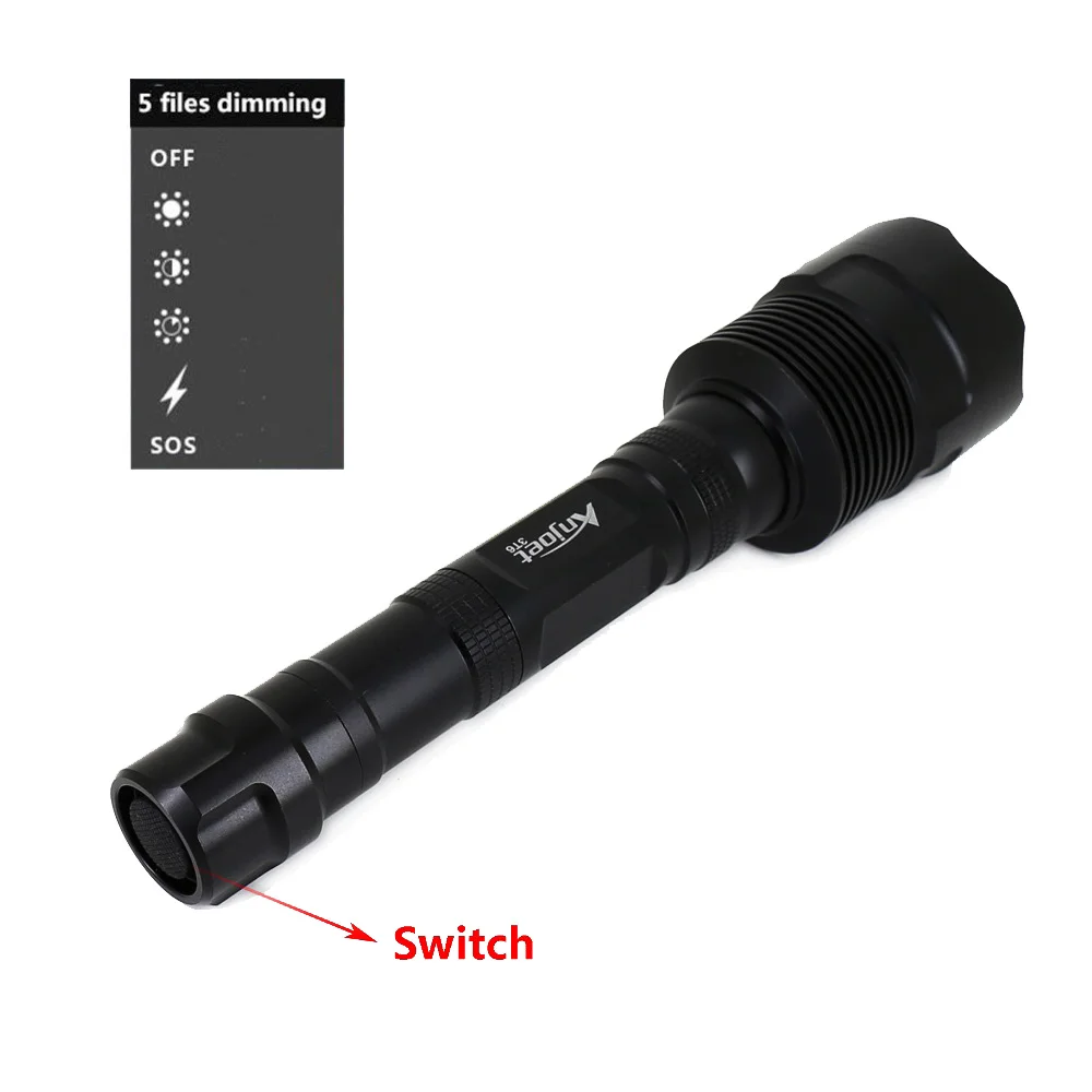 Tactical 6000LM 3XT6 LED Tactical Flashlight Torch Light Remote Pressure Switch