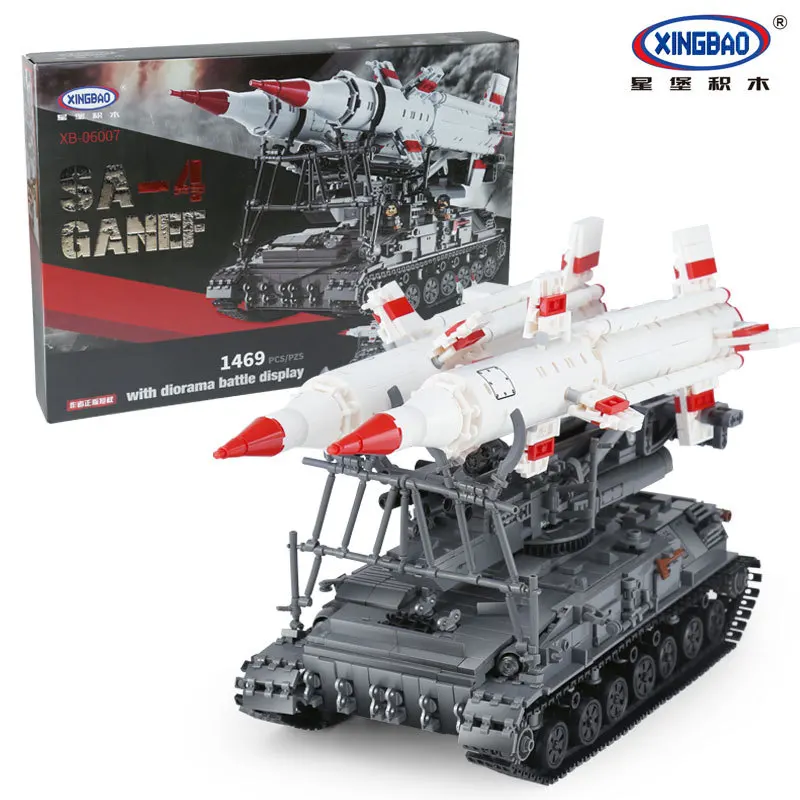 

Xingbao 06007 1469Pcs Military Series The SA-4 Ganef Set Building Blocks DIY Bricks Children Educational Boy`s Toys Model Gifts