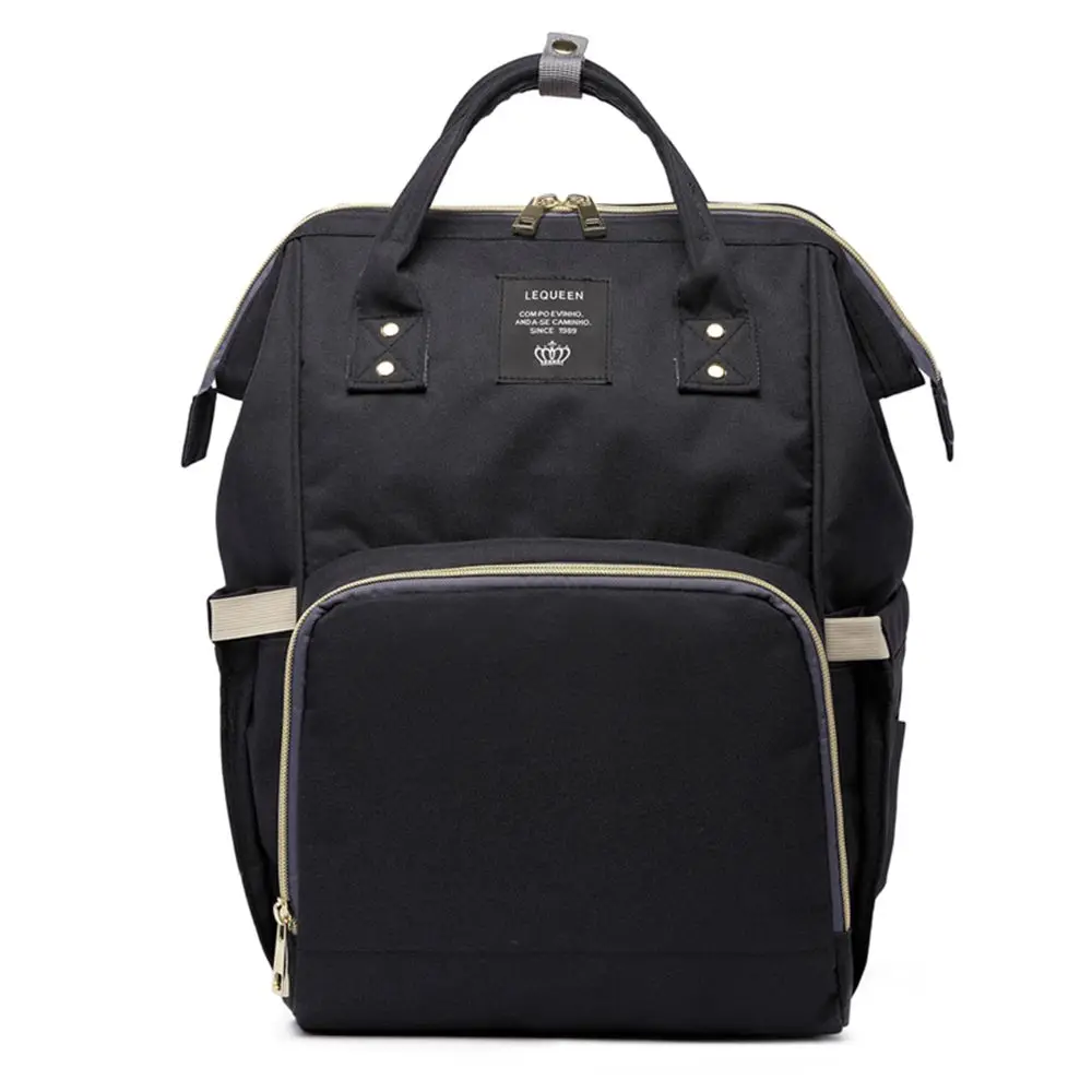 Сумка для подгузников, модная сумка для мам, сумка для подгузников для мам, брендовая Большая вместительная сумка для путешествий, дизайнерская сумка для кормления, Mochila Maternidade - Цвет: Черный