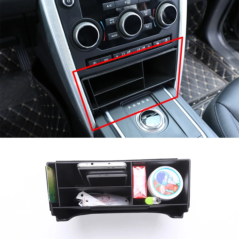 

For Land Rover Discovery Sport 2015-2017 Car-styling Plastic Central Console Multifunction Storage Box Phone Tray Accessory