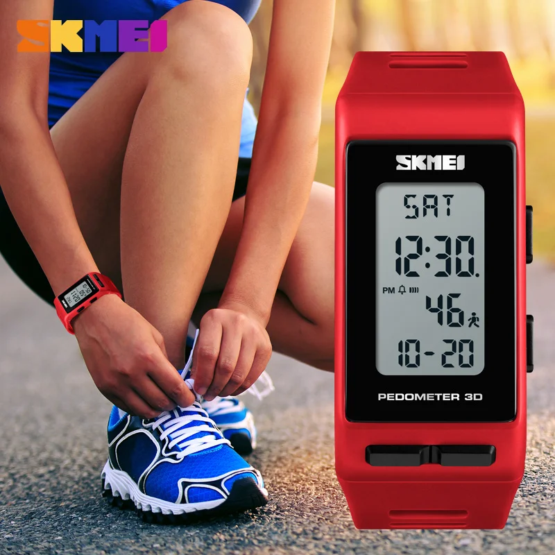 

Sport Watch Clock Digital Wrist Watch Rectangle Pedometer Calories Watch Outdoor Sport Electronic Lady Wristwatch Women Fashion