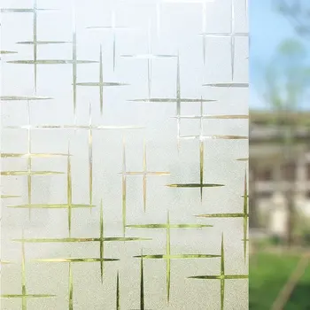 

Width 60cm vinyl static cling Cross pattern decorative window film,frosted opaque privacy glass films,heat insulation cover
