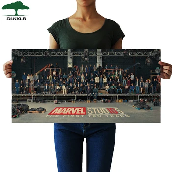 

DLKKLB Marvel Avengers Poster Vintage10 Anniversary Protagonist Film Movie living Room Bedroom Decorative Painting Wall Stickers