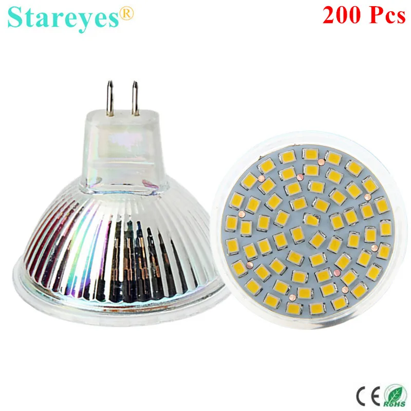 

Free Shipping 200 pcs SMD 2835 3528 60 LED 4W MR16 (12V) LED Spotlight Downlight Bulb light Epistar chip Cabinet Hotel Lamp