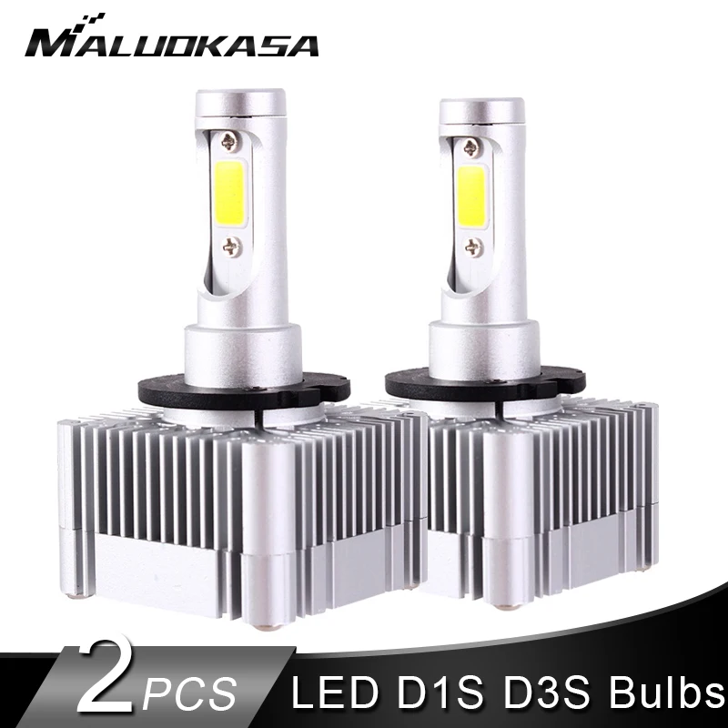 2PCS led D1S/D3S Fog Lights Bulb Kits-Flip COB Chips 55W 10000LM Pure White 6000K Auto H7 Led Headlight Car Light | Автомобили и