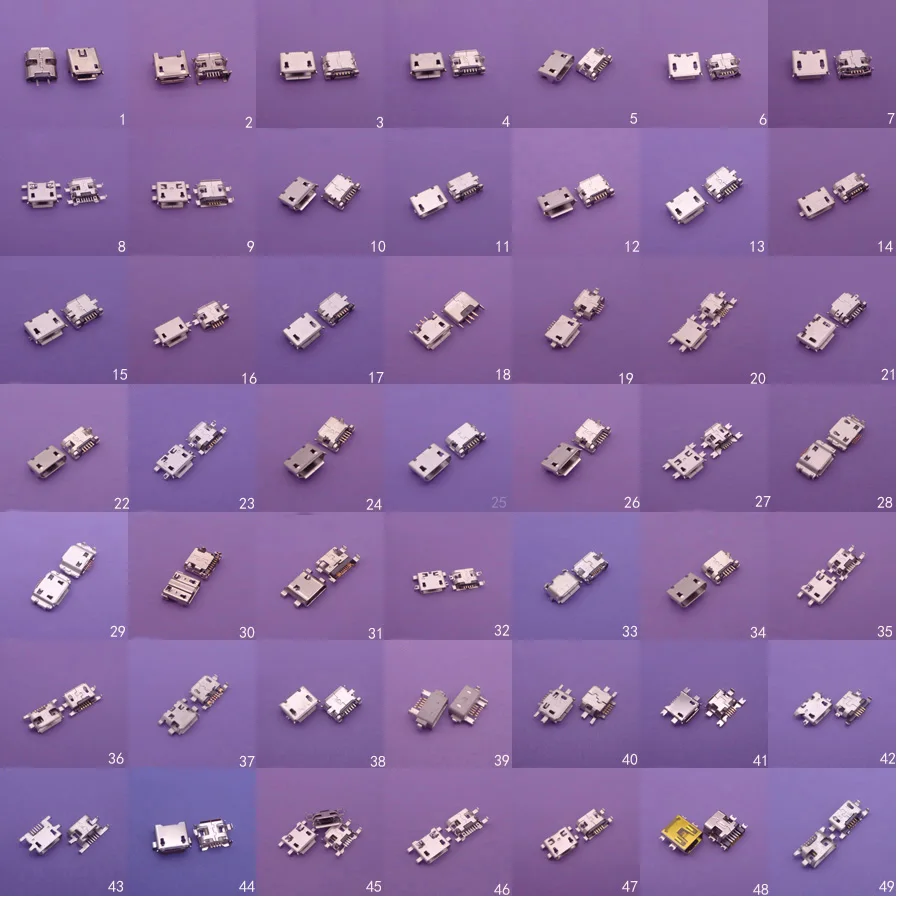 

49Model Mini Micro usb jack connector charging Port plug socket 5Pin mobile phone tablet pc mid for Samsung Huawei Xiaomi lenovo