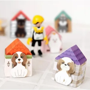 

4 Pcs Cute Cartoon Kawaii 3D Little Dog in House Mini Sticky Notes Post It Adhesive Memo Pad Paper Planner Stickers Stationery