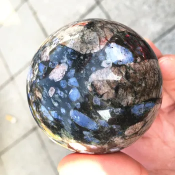 

new product Natural blue dot crystal ball reiki heals chakra energy ball