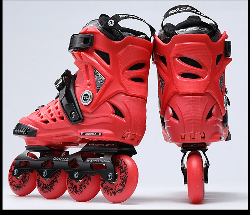 جديد بارد مضمنة المهنية الكبار النساء الرجال سباق التعرج الشريحة الجليد التزلج أحذية تزلج قابل للتعديل قابل للغسل بو عجلات Adulto 3 ألوان