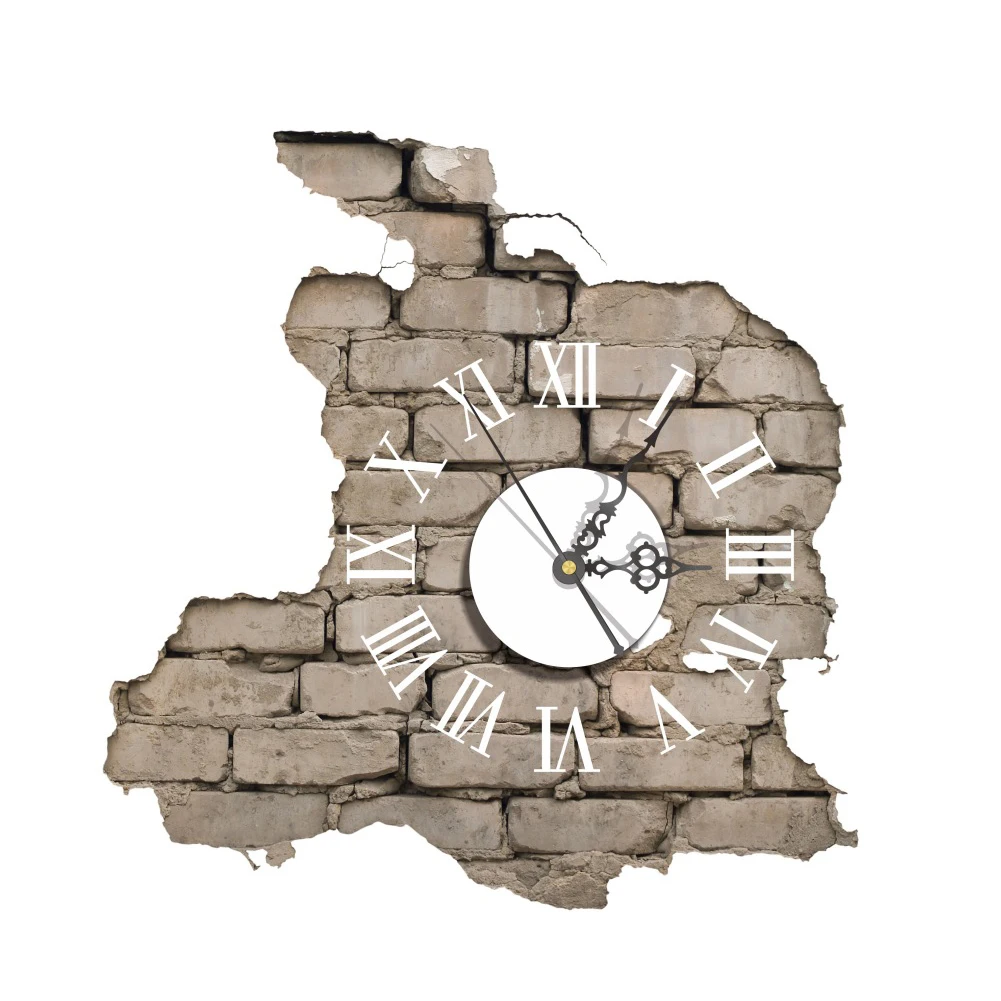 Stylish Cracking Break Wall 3D Clock Sticker Acrylic DIY Clock Decals Modern Wall Clock Electronic Motion Art Home Decor