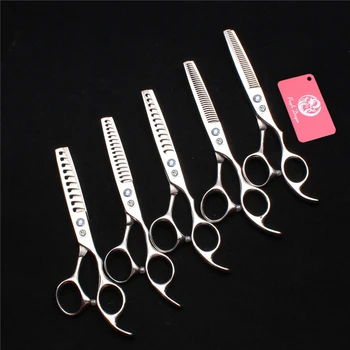

6'' 17cm Purple Dragon JP 440C Blue GEM Hairdressing Scissors Thinning Scissors Professional Hair Scissors Barber Scissors Z2008