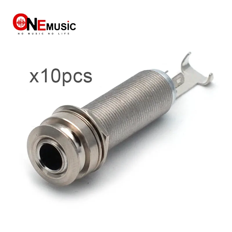 

10PCS CYLINDER Guitar Pickup Endpin Output Jack Nickel Strap Lock Chrome