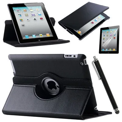 

Cover For Case Apple iPad mini 1 mini 2 mini 3 Retina iPad 360 Rotating Stand Flip Smart PU Leather Case Cover Screen Film