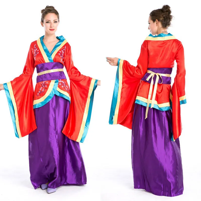 Halloween Costumes Japanese Geisha Costume Sakura Kimono Costumes Fancy Dress Cosplay Clothing for Women(China