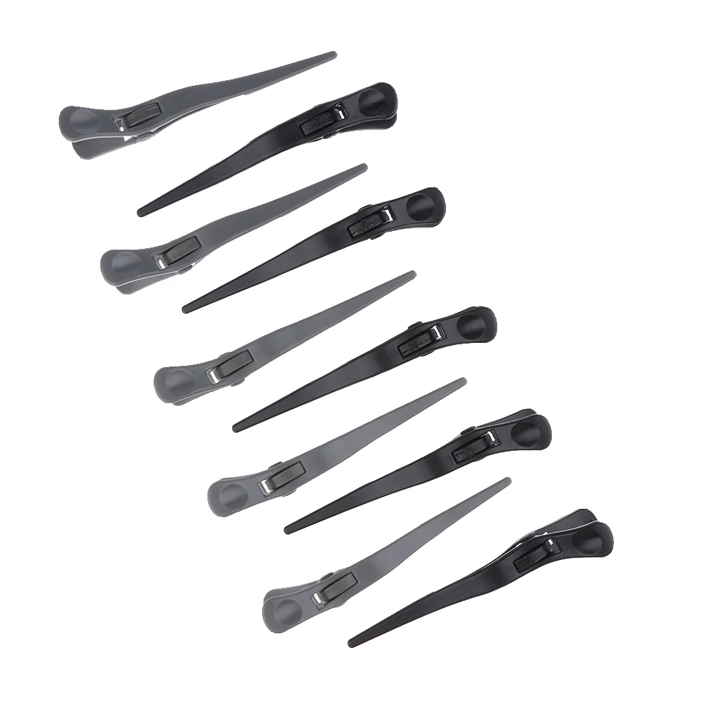 5 Pieces Plastic Hair Clamps Sectioning Hair Clip Beauty Salon Hair Styling Tool DIY Accessories - Black / Gray