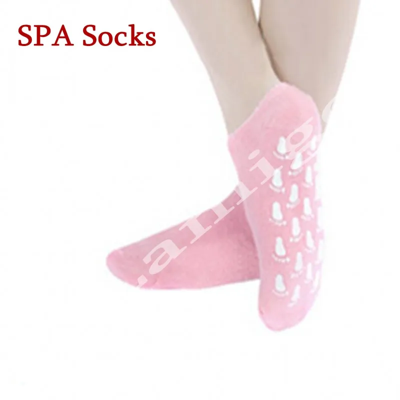 1Pair Pink Moisturize Soften Repair Cracked Skin Gel Socks Skin